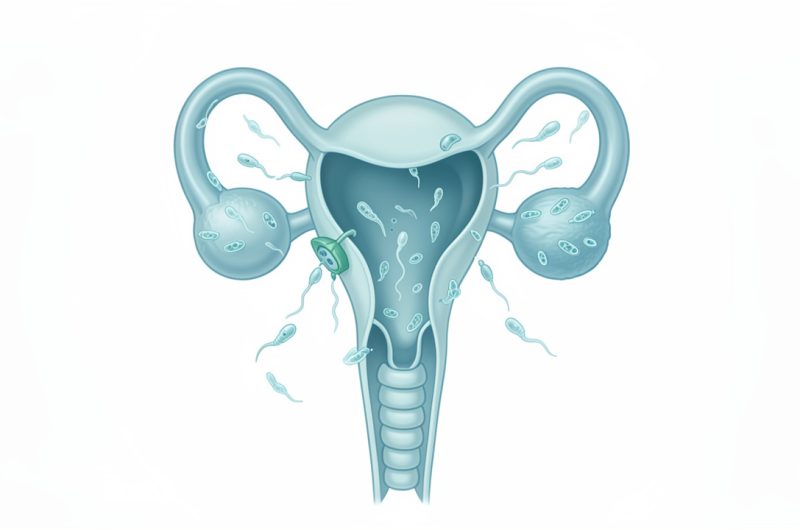 Illustration médicale pédagogique montrant le système reproducteur masculin et le renouvellement naturel des spermatozoïdes.